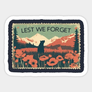 Lest We Forget Poppy Flowers of Anzac Day New Zealand and Aussie Soldiers Sticker